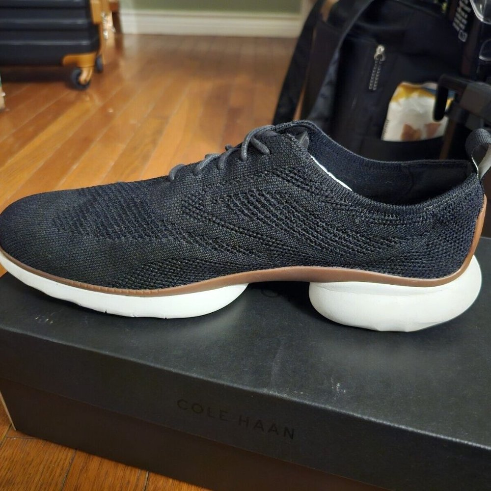 COLE HAAN size 10 3.ZEROGRAND Black Wingtip Oxford Knit C29296